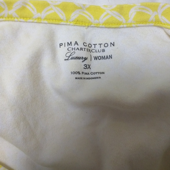 NWOT plus size pima cotton yellow pattern shirt - Picture 2 of 2